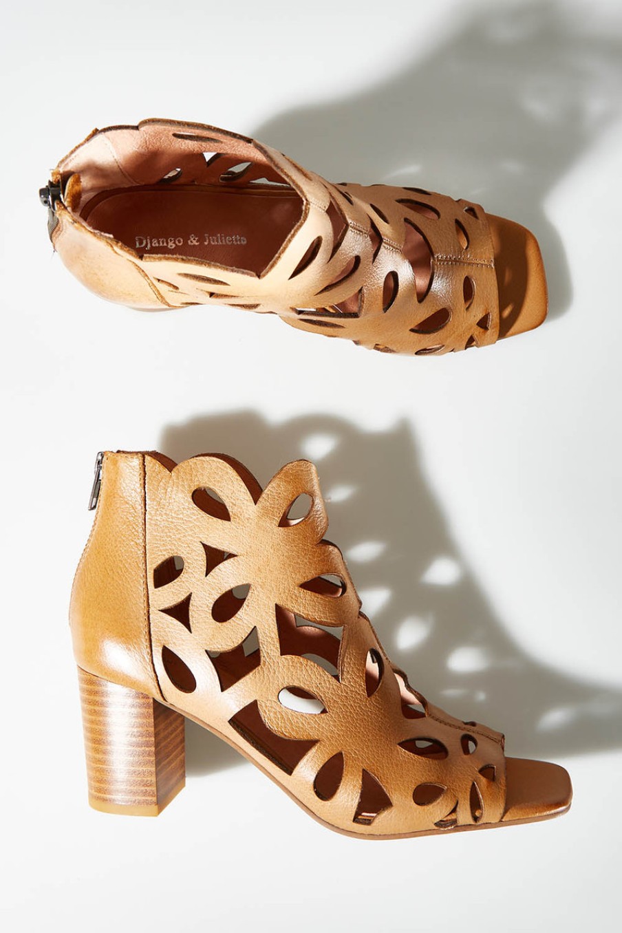 Shoes Django & Juliette | Pensey Leather Heel Darktan