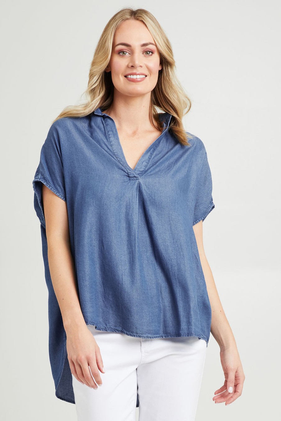 Tops Betty Basics | Port Campbell Lyocell Shirt Indigo