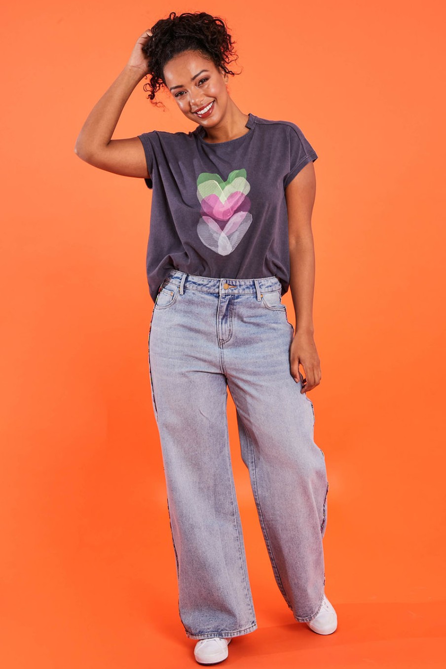 Jeans handpicked by birds | Patch High Waisted Jeans Denim