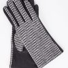 Accessories Holiday | Countess Leather Houndstooth Glove Black