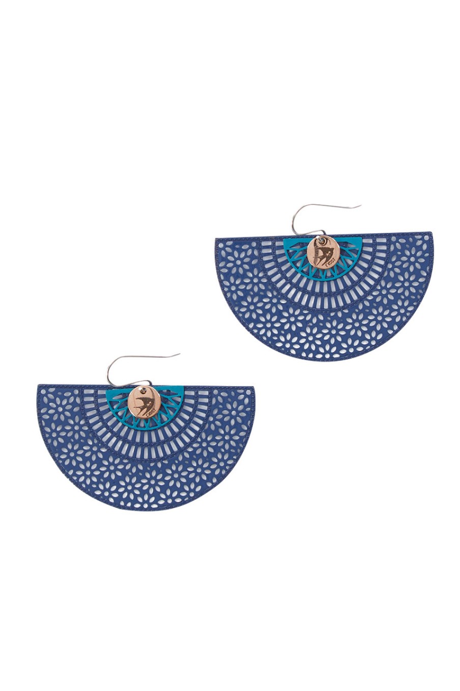 Accessories Nest Of Pambula | Bib Half Circle Drop Earring Denim