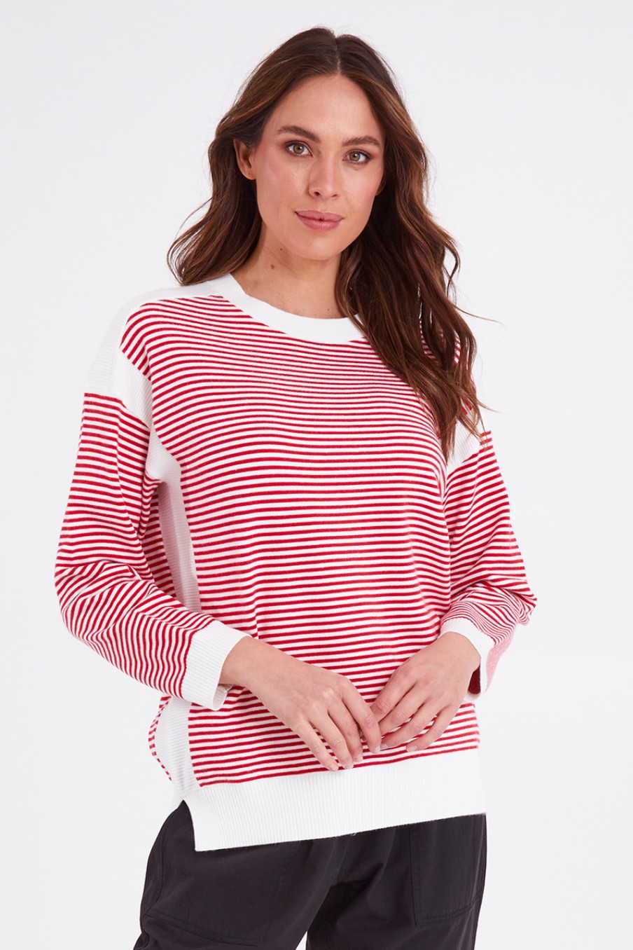 Tops Betty Basics | Bonjour Knit Jumper Tomstripe