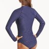 Swimwear Sea Level | Long Sleeved Rash Vest Navy