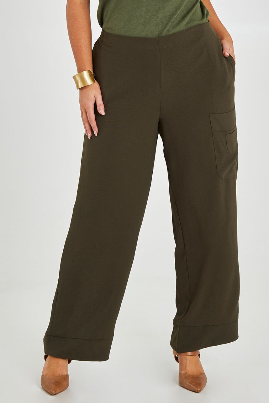 Pants & Leggings Belle bird | Belle Wide Leg Cargo Pant Chive