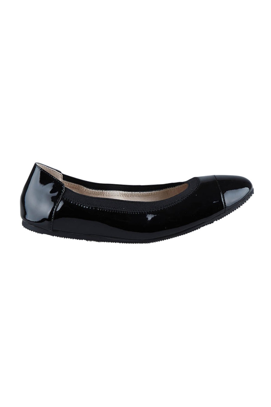 Shoes Walnut | Ava Leather Patent Flat Blackpat