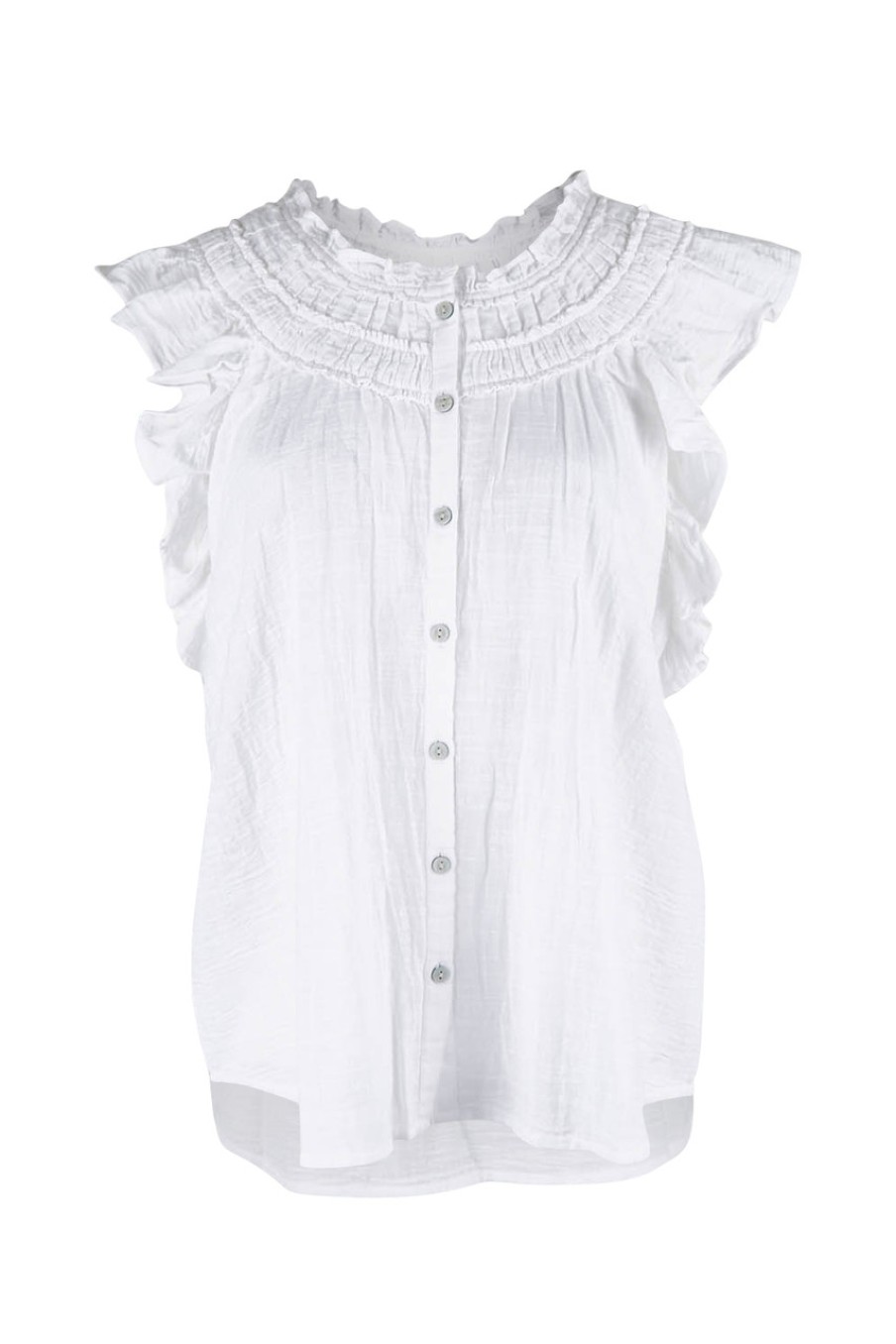 Tops boho bird | Summer Sun Ruffle Blouse White