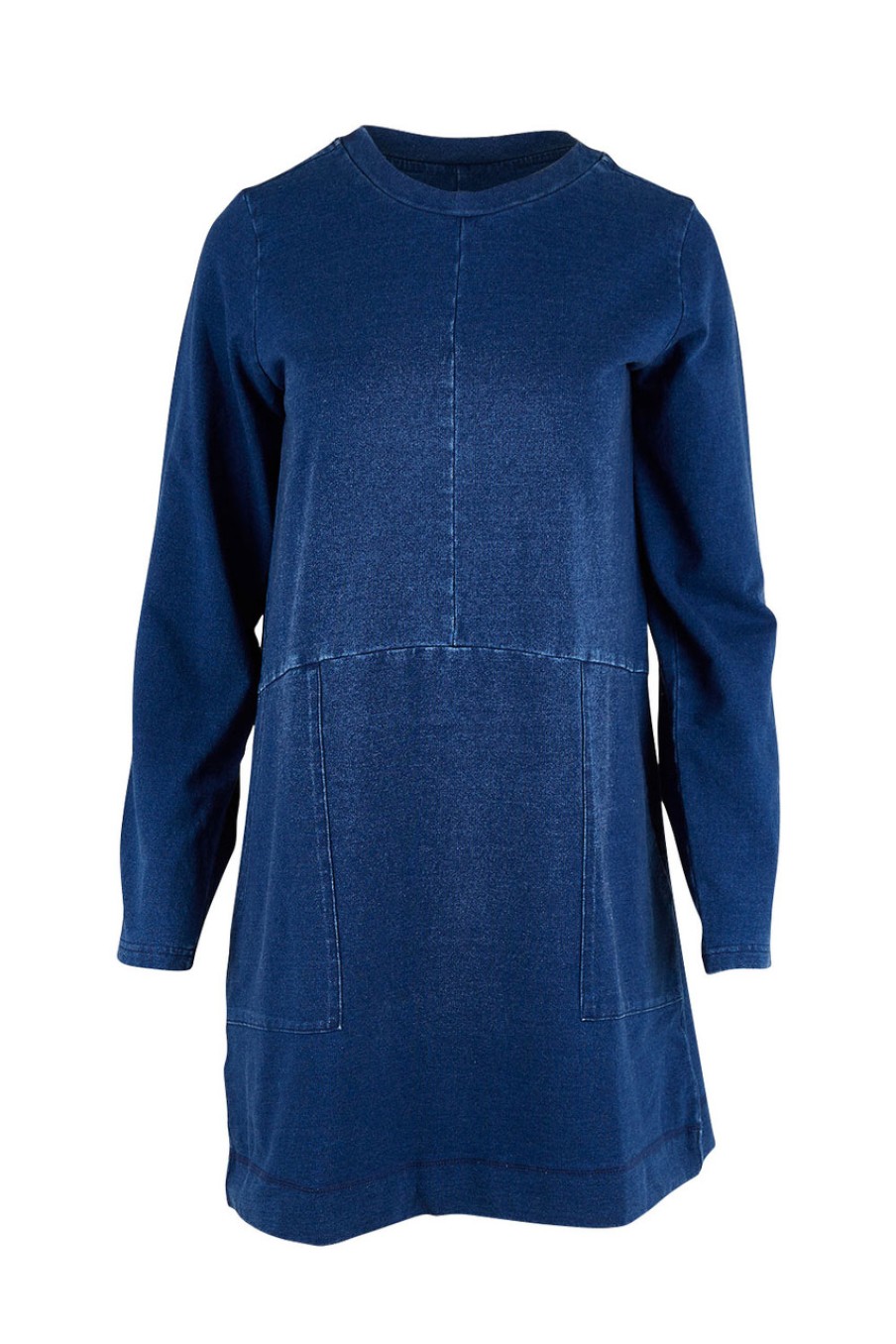 Tops Thought | Organic Cotton Denim Jersey Tunic Indigo