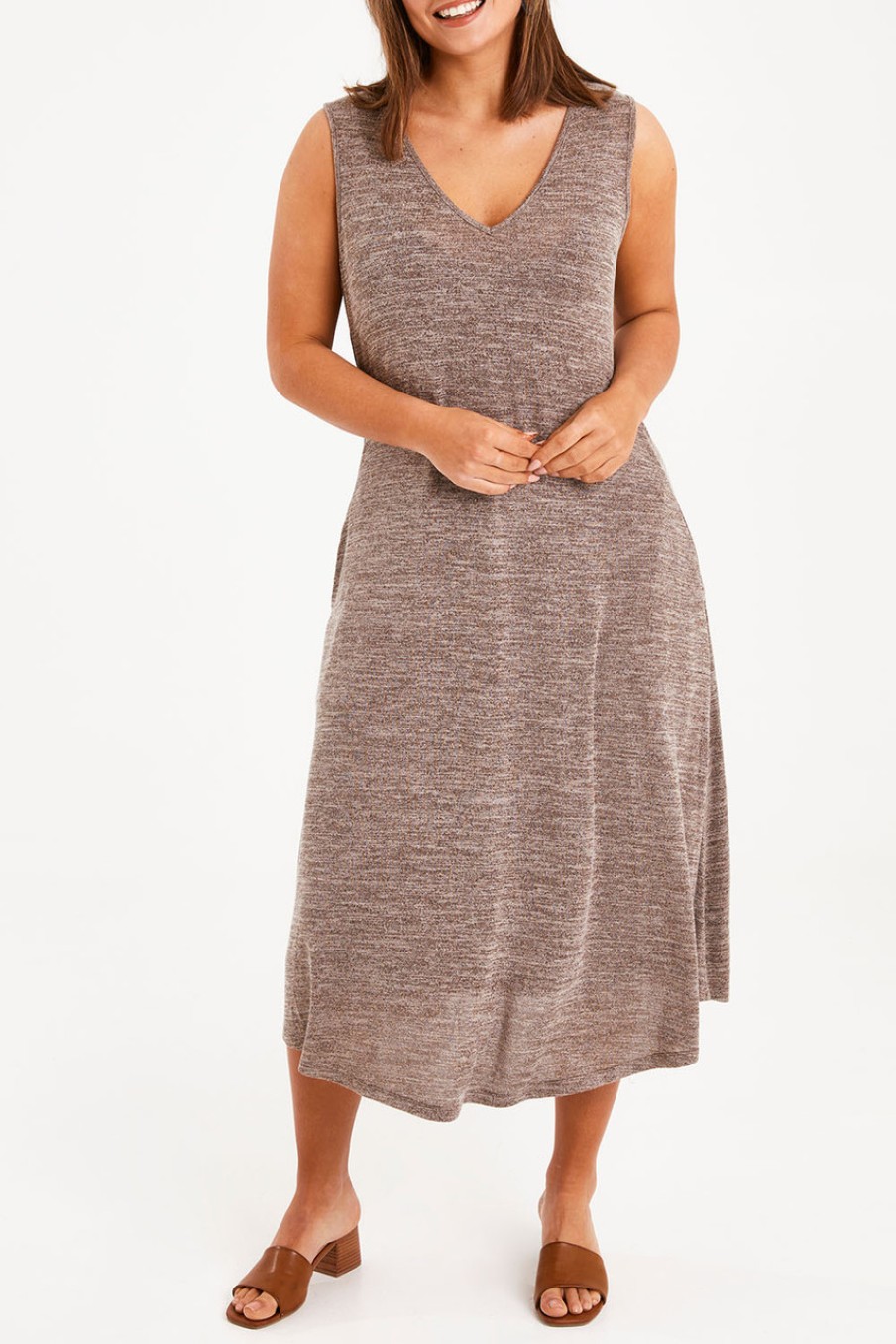 Dresses bird keepers | The Jersey Fit And Flare Dress Wheatblack