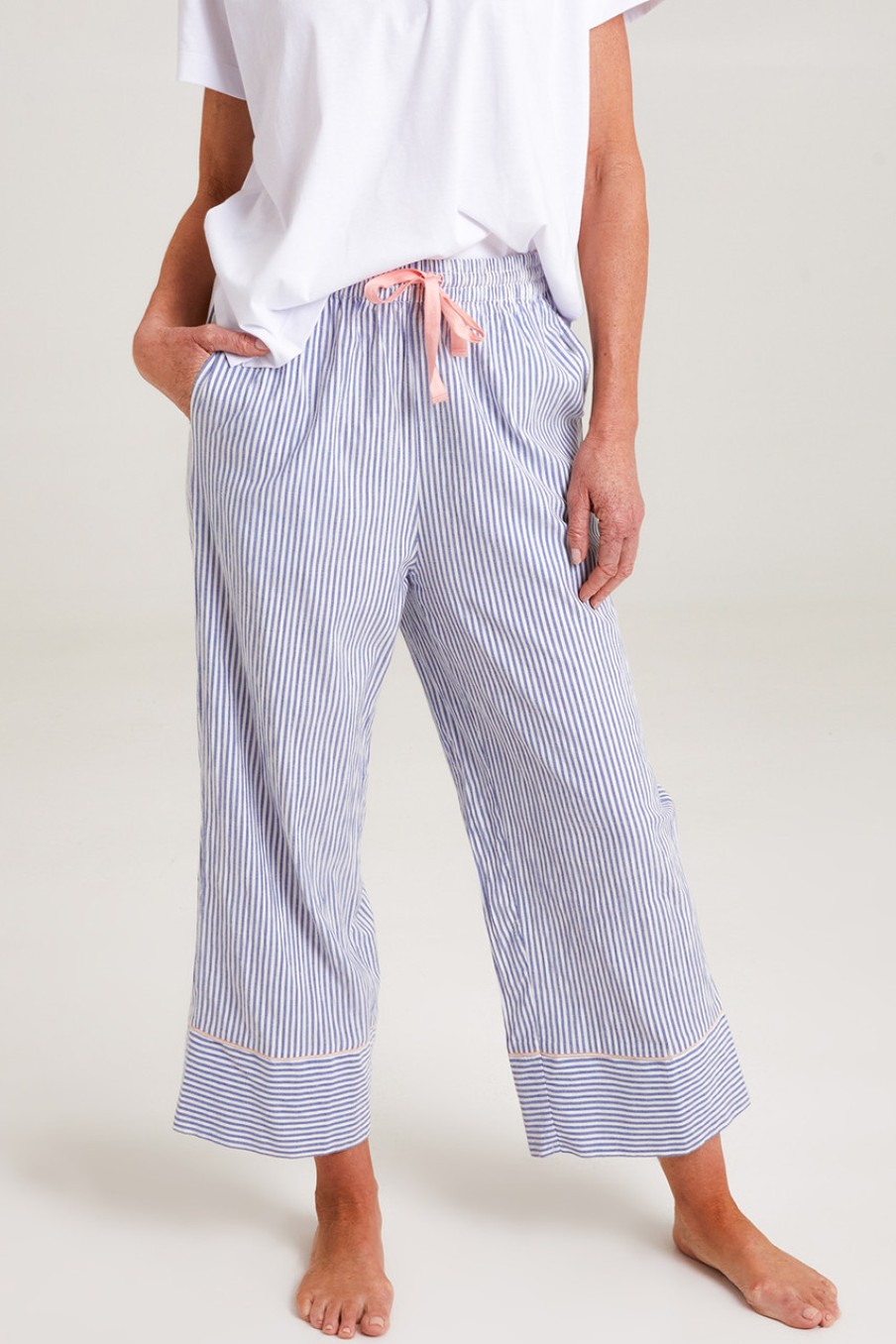 Lingerie & Sleepwear Unwind by Birdsnest | Cotton Seersucker Pyjama Pants Bluestripe