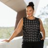 Tops Belle bird | Belle Lined Embroided Tank Black
