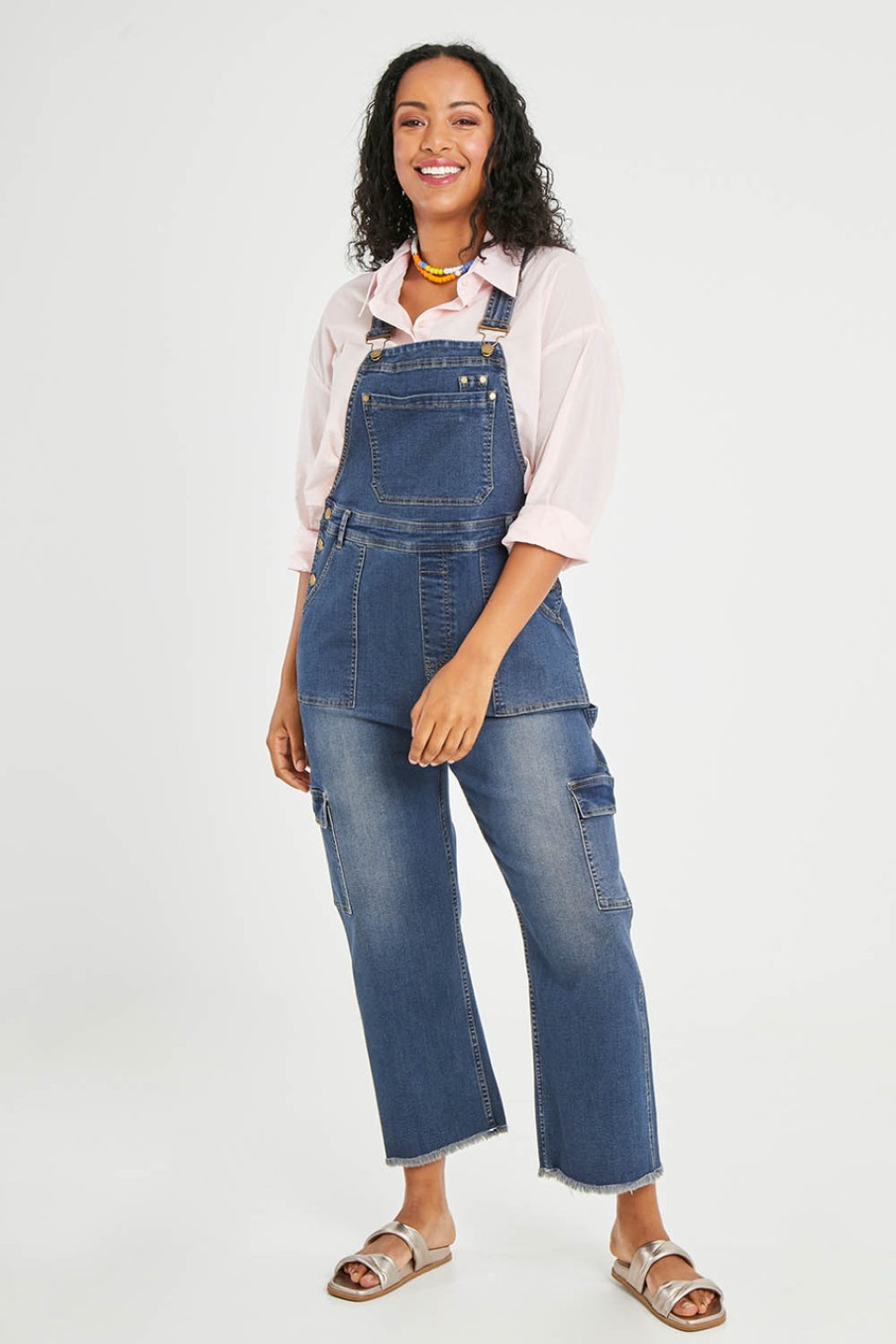 Jumpsuits & Playsuits boho bird | Overall Happiness Denim Overalls Darkdenim