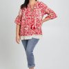 Tops Sea Bird | Maroubra Beach Cotton Blouse Red