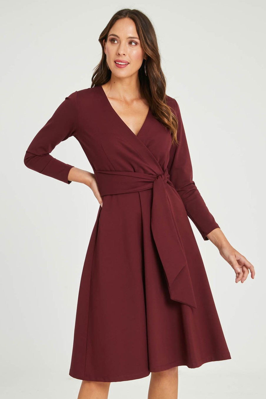 Dresses bird by design | The Fit And Flare Ponte Dress Burgundy