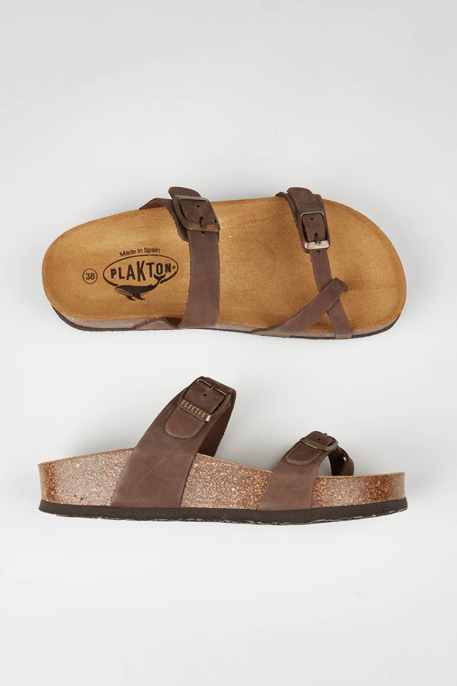 Shoes Plakton | Rico Leather Sandal Nubmoresco