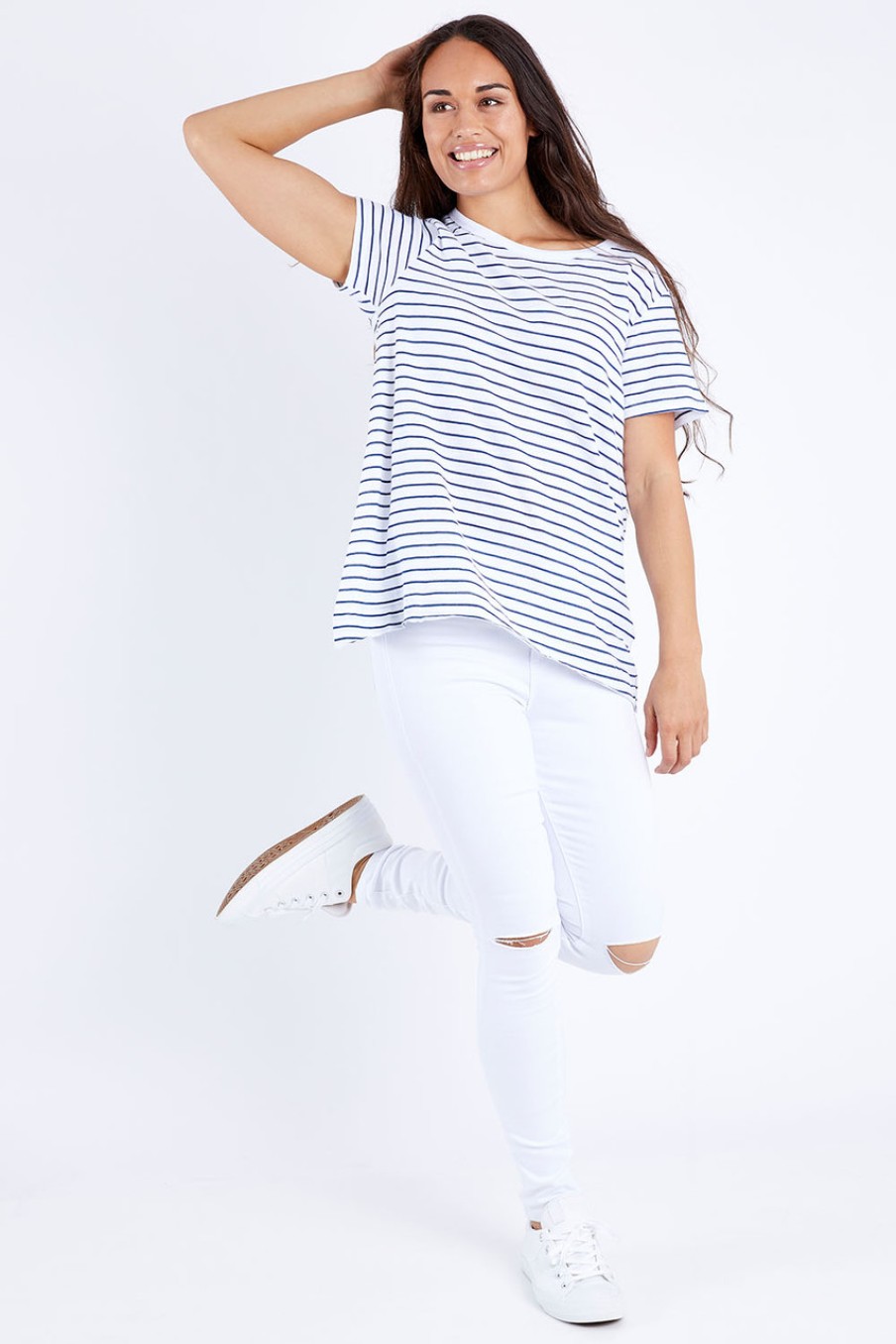 Jeans Wakee Jeans | Lucy Ripped Knee High Rise Jean White