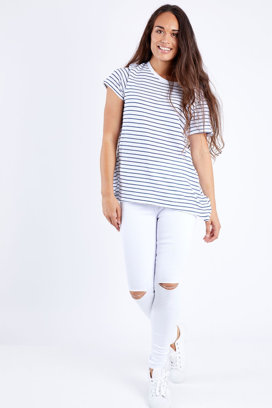 Jeans Wakee Jeans | Lucy Ripped Knee High Rise Jean White