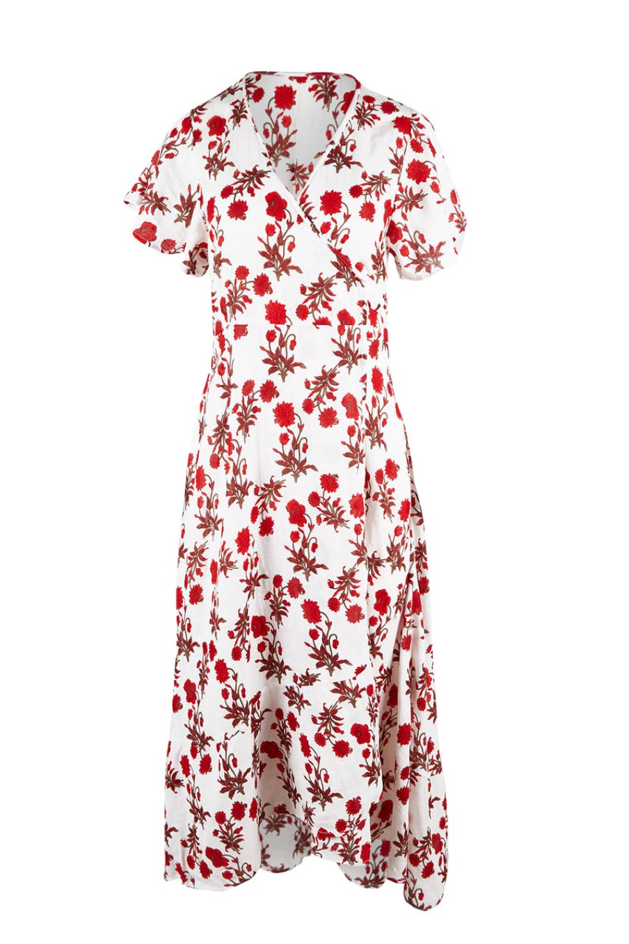 Dresses boho bird | Thats A Wrap Printed Cotton Dress Whitefleur