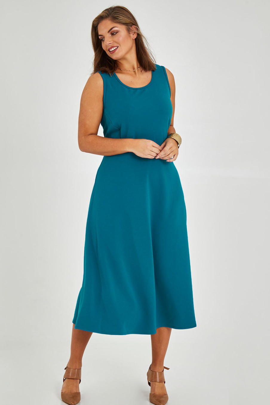 Dresses Belle bird | Belle Fit & Flare Scuba Dress Jewelblue