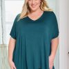 Tops Belle bird | Belle High Low Bamboo Tee Petrol