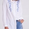 Tops Cordelia St | Embroidered Tunic Whtblue