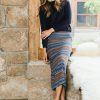 Skirts bird keepers | The Striped Light Knit Lined Skirt