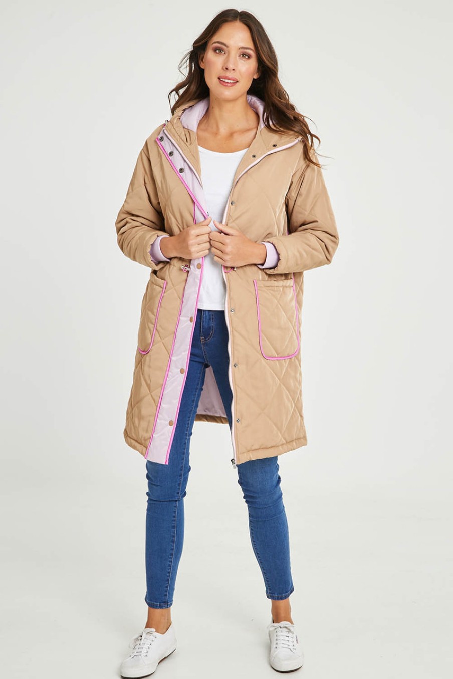 Coats & Jackets Elm | Sahara Quilted Parka Butterscot