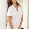 Tops Unwind by Birdsnest | Cotton Terry Collared Tee White