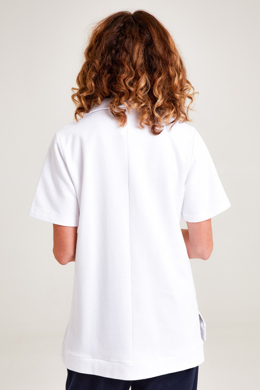 Tops Unwind by Birdsnest | Cotton Terry Collared Tee White